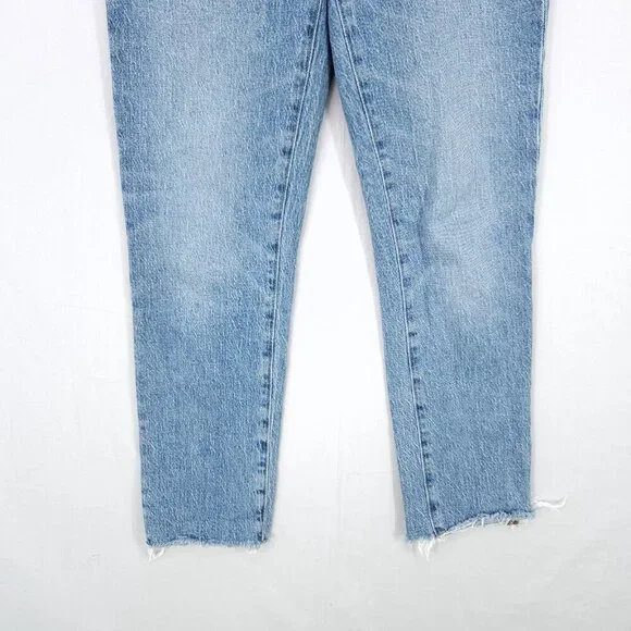 Madewell The Perfect Vintage Jean Straight Leg Crop Womens 25 Raw Hem Denim Boho - Picture 8 of 14